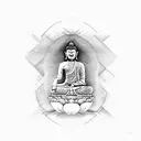 buddha duality tattoo design idea