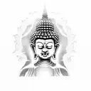 buddha duality tattoo design idea