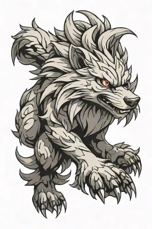 Pokemon Arcanine Black tattoo design idea