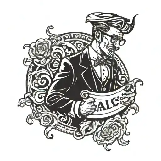 A tattoo design of a company owner symbolizing success and growth in the sales industry tattoo design idea