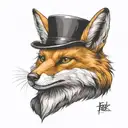 a chimera fox wit hat. He should also wear a suit and look rich. He should have an evil smile on his face and empty eyes tattoo design idea