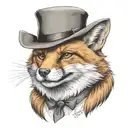 a chimera fox wit hat. He should also wear a suit and look rich. He should have an evil smile on his face and empty eyes tattoo design idea
