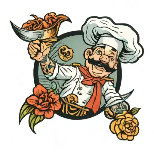 chef cruise ship  tattoo design idea