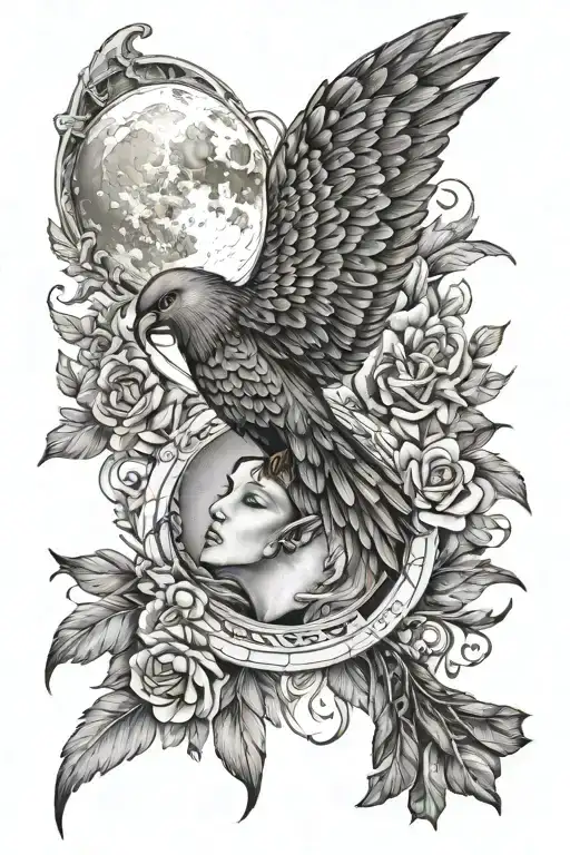 As if I had hugged the moon and caught the sun with my eyes, we swore that if we walked on burning coal, your love would guide me with its wings. tattoo design idea