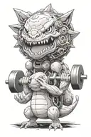 pokemon lifting weights at the gym tattoo design idea