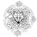 vegvisir with fox tattoo design idea