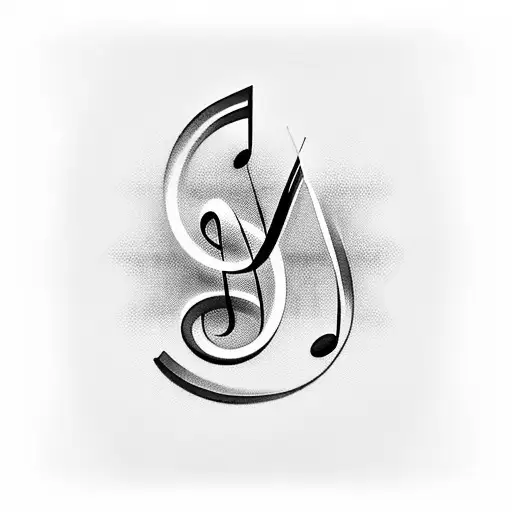 Musical notes intertwining with piano keys tattoo design idea