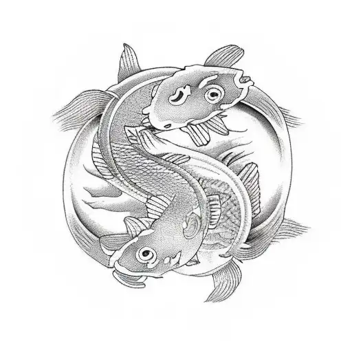 Koi Fish yin yang tattoo design idea
