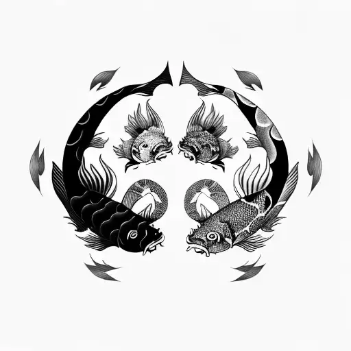 Koi Fish yin and yang tattoo design idea