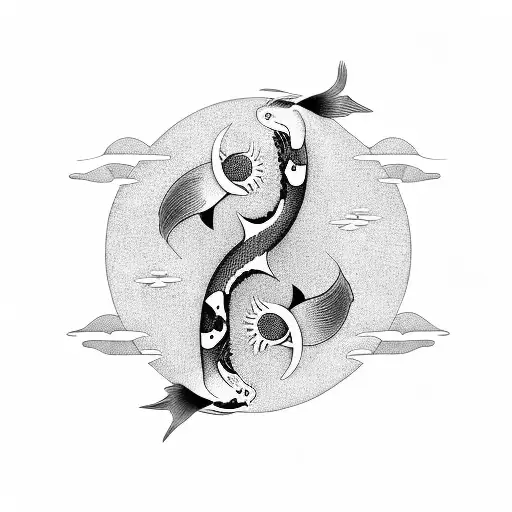 Koi Fish yin yang tattoo design idea