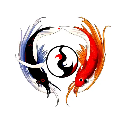 Koi Fish yin and yang tattoo design idea