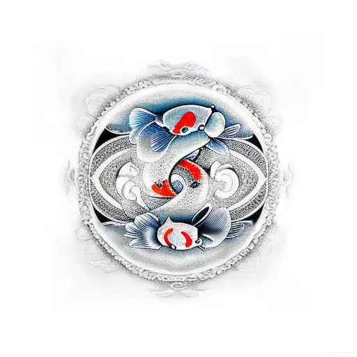 Koi Fish yin and yang tattoo design idea