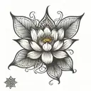 lotus flower and the word blessed  tattoo design idea