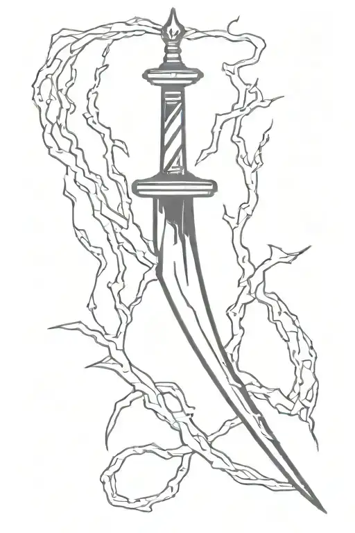 fairburn sykes dagger with lightning bolt tattoo design idea