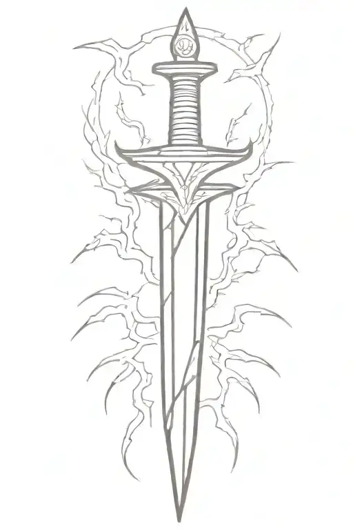 fairburn sykes dagger with lightning tattoo design idea