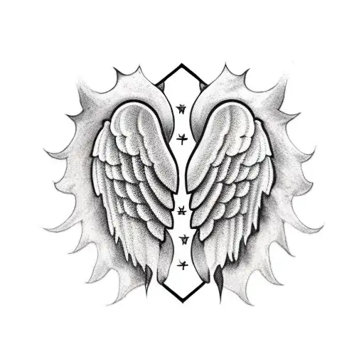 Temporary Tattoo For Girls Men Women 3D Big Angel With Wings Face Sticker  Size 21x15cm  1pc