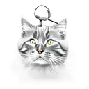 cat with a bandana and a microphone tattoo design idea