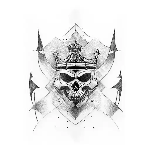 generate a tattoo for a forearm, black and white, line art, based on playing cards art, about three kings, high details. tattoo design idea