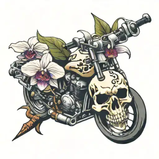 Orchids and reaper death seal from naruto tattoo design idea