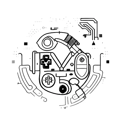 A video game controller with a heartbeat line incorporated into the design, symbolizing the client's love for gaming and their profession as a nurse. tattoo design idea