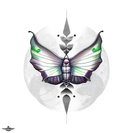 Luna moth and moon  tattoo design idea