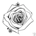 knife in eye with an rose  tattoo design idea