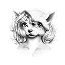 "dolly" with background clouds tattoo design idea