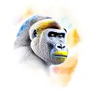 bee hive transforming in to a gorilla  tattoo design idea