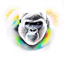 bee hive transforming in to a gorilla  tattoo design idea