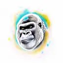 bee hive transforming in to a gorilla  tattoo design idea