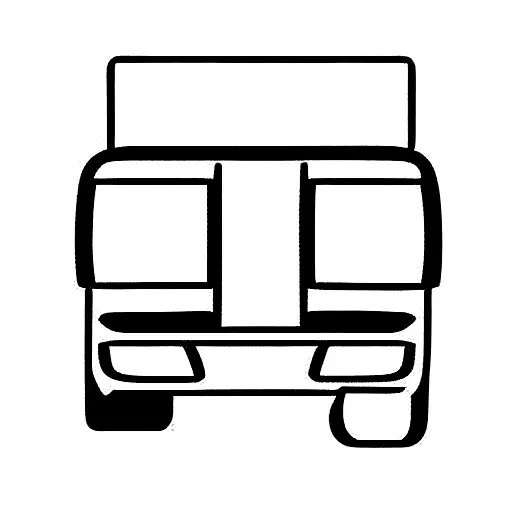 Taxi car in motion and road under car in line style tattoo design idea
