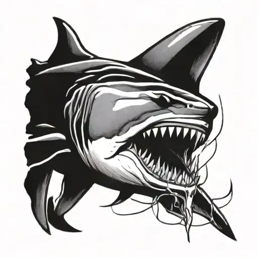 bull shark tattoo design idea
