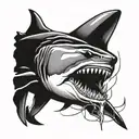 bull shark tattoo design idea