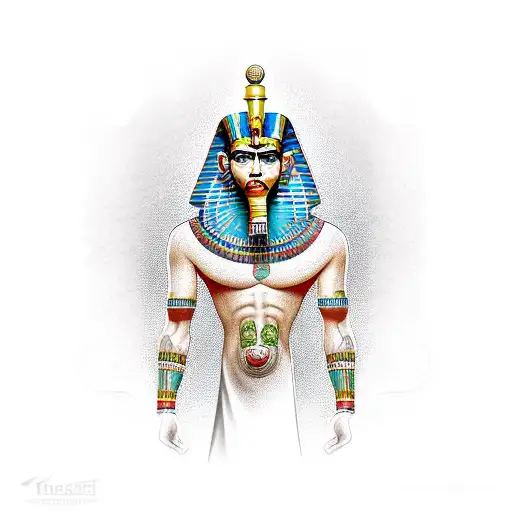 Egyptian god Thoth as a vampire  tattoo design idea