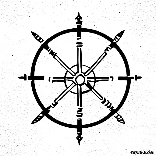 ship wheel tattoo design idea