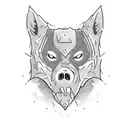 3 lobos acechando campamento tattoo design idea