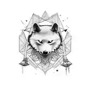 3 lobos acechando campamento tattoo design idea
