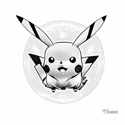 pikachu rave party tattoo design idea