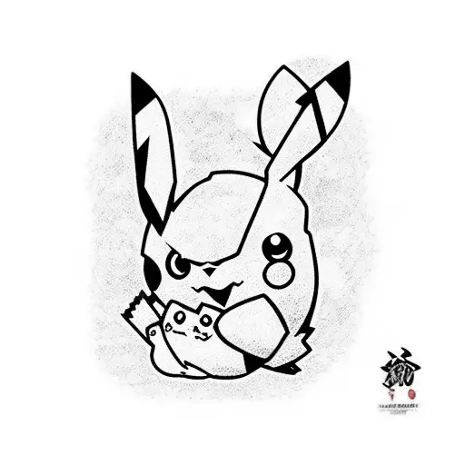 pikachu viaje en el espacio tattoo design idea