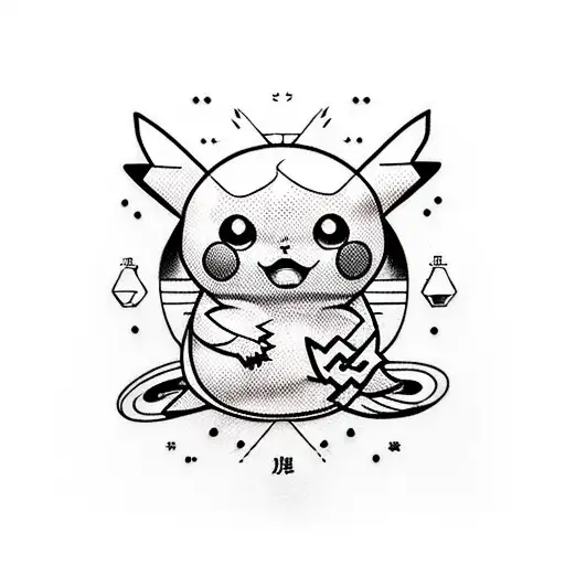 pikachu space traveler tattoo design idea