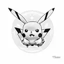 pikachu rave party tattoo design idea