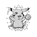 pikachu rave party tattoo design idea