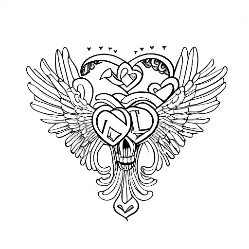 A red heart with Roman numeral 11 incorporated into the veins tattoo design idea