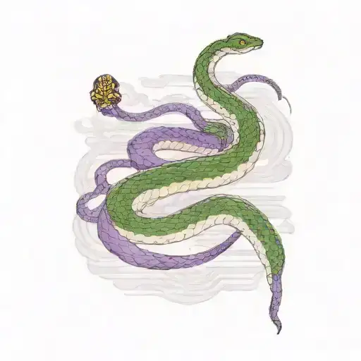 Purple Diamond Snake tattoo design idea