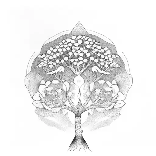 Elephant Cherry Blossom tree tattoo design idea