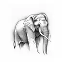 elephant under a cherry blossom tree tattoo design idea