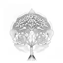 Elephant Cherry Blossom tree tattoo design idea