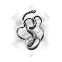 cross,snake,tools tattoo design idea
