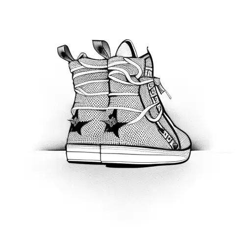 Sneaker collage tattoo design idea