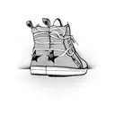 Sneaker collage tattoo design idea